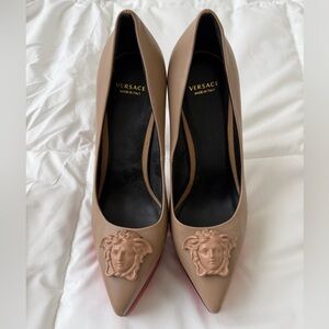 Versace Women's Beige Medusa Heels
